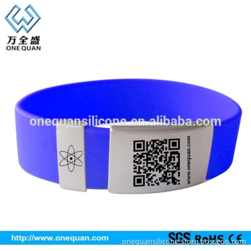 silicone QR code ID sport bracelet